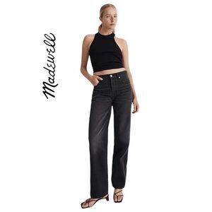 Madewell Low-Slung Straight Leg Black Jeans Size 25